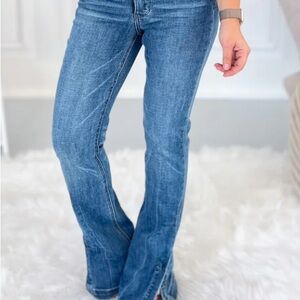 Judy blue side slit slim bootcut